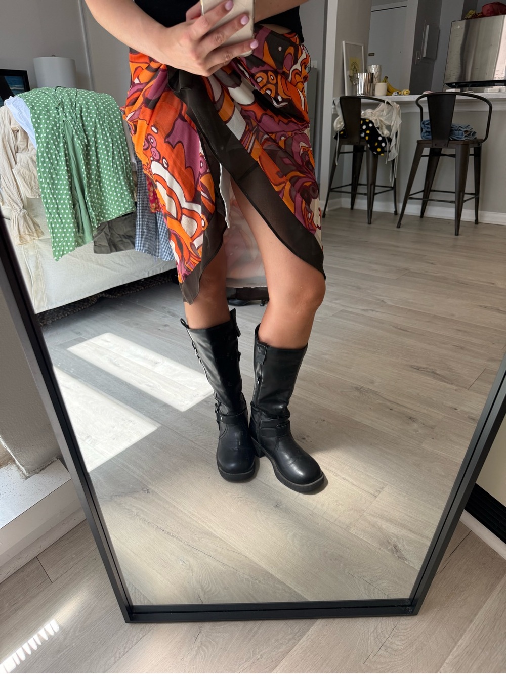 Princess Polly Black Knee High Chunky Boots